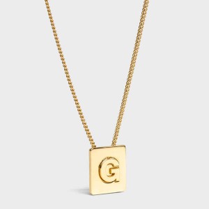 Celine Alphabet G in Brass with Gold finish Necklaces Gold | CL-592270