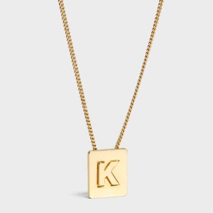 Celine Alphabet K in Brass with Gold finish Necklaces Gold | CL-592274