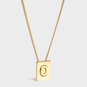 Celine Alphabet O in Brass with Gold finish Necklaces Gold | CL-592278