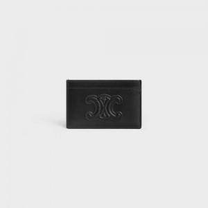 Celine CUIR TRIOMPHE SHINY CALFSKIN Card Holders Black | CL-592954