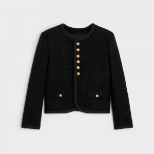 Celine Chasseur in bouclette natté Jackets Black | CL-592638