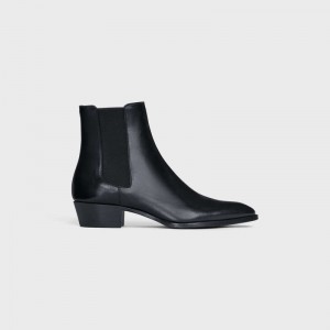 Celine DRUGSTORE CHELSEA in Shiny calfskin Boots Black | CL-591869