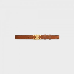 Celine Medium Triomphe in Natural Calfskin Belts Tan | CL-592457