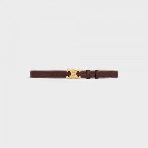 Celine Medium Triomphe in Taurillon Leather Belts Chestnut | CL-592452