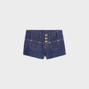 Celine Mini in rinsed wash denim Shorts RINSED | CL-592747