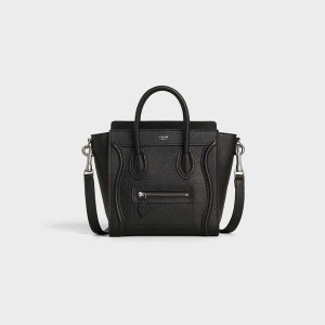 Celine Nano bag in drummed calfskin Luggage Black | CL-593047