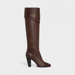 Celine RIDING WITH TRIOMPHE WILTERN in CALFSKIN Boots OAK | CL-592516