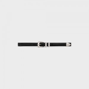 Celine SMALL WESTERN in Taurillon Leather Belts Black | CL-592477