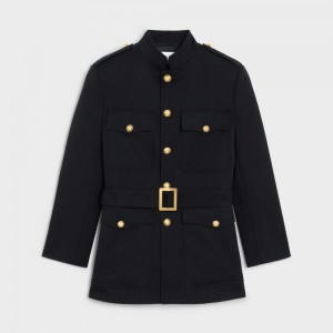 Celine Saharienne military in wool Jackets Black | CL-592642