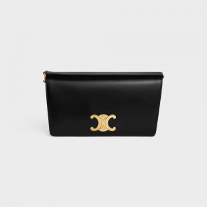 Celine TRAPEZE BAG in shiny calfskin Triomphe Black | CL-593248