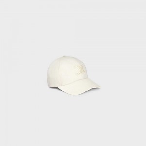 Celine TRIOMPHE BASEBALL IN COTTON Cap ECRU | CL-592357