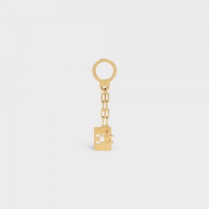 Celine TRIOMPHE PLATE CHARM in Brass Leather Goods Accessories Gold | CL-592918