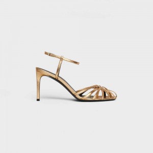 Celine TRIOMPHE in Laminated Sandals Gold | CL-592599