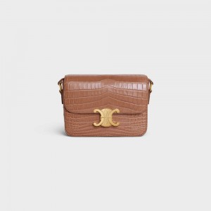 Celine Teen Bag in Niloticus Crocodile Triomphe Bronze | CL-593211