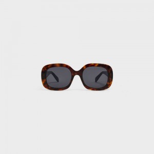 Celine Triomphe 10 in Acetate Sunglasses Red Havana | CL-592397