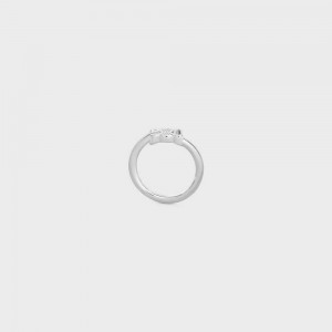 Celine Triomphe Asymmetric in Brass with Rhodium Finish Rings Silver | CL-592183