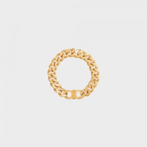 Celine Triomphe Gourmette in Brass with Gold Finish Bracelets Gold | CL-592227