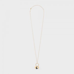 Celine Triomphe Indie Charms in Brass with Gold and Silver Finish, Rutilated Quartz and Hawk Eye Necklaces Gold & Multicolour | CL-592239