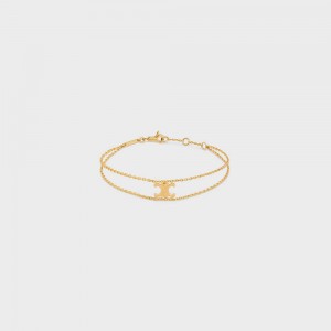 Celine Triomphe Suspended in Brass with Gold Finish Bracelets Gold | CL-592208