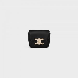 Celine Triomphe With Strass closure in Shiny calfskin Mini Bags Black | CL-593012