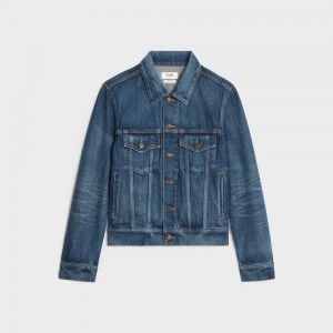 Celine Trucker in dark union wash denim Jackets DARK UNION WASH | CL-592633