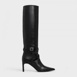 Celine Verneuil high in Calfskin Boots Black | CL-592518