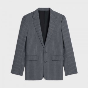 Celine classic in striped wool Jackets GRIS/CRAIE | CL-591985