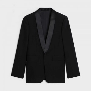 Celine classic tux in mohair and silk Jackets Black | CL-592667