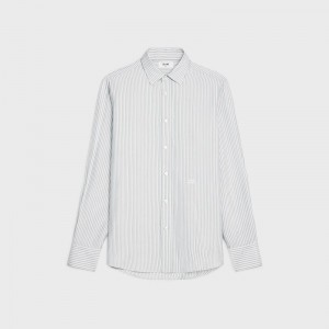 Celine loose carnaby in striped silk Shirts CRAIE/QUARTZ/GRIS | CL-592172