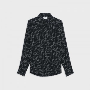 Celine loose in printed viscose Shirts NOIR/CRAIE | CL-592162