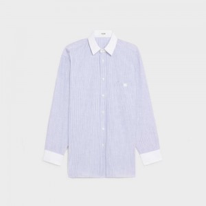 Celine oversized in striped cotton Shirts CRAIE/BLEU | CL-592825