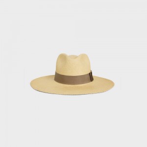 Celine pANAMA in straw Hat Natural / Chestnut | CL-592345