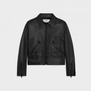 Celine wiltern blouson in soft Leather Black | CL-592612