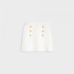 Celine yachting trapeze mini in cotton twill Skirts White | CL-592868