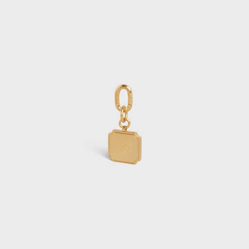 Celine 16 CHARM in Brass Leather Goods Accessories Gold | CL-592923