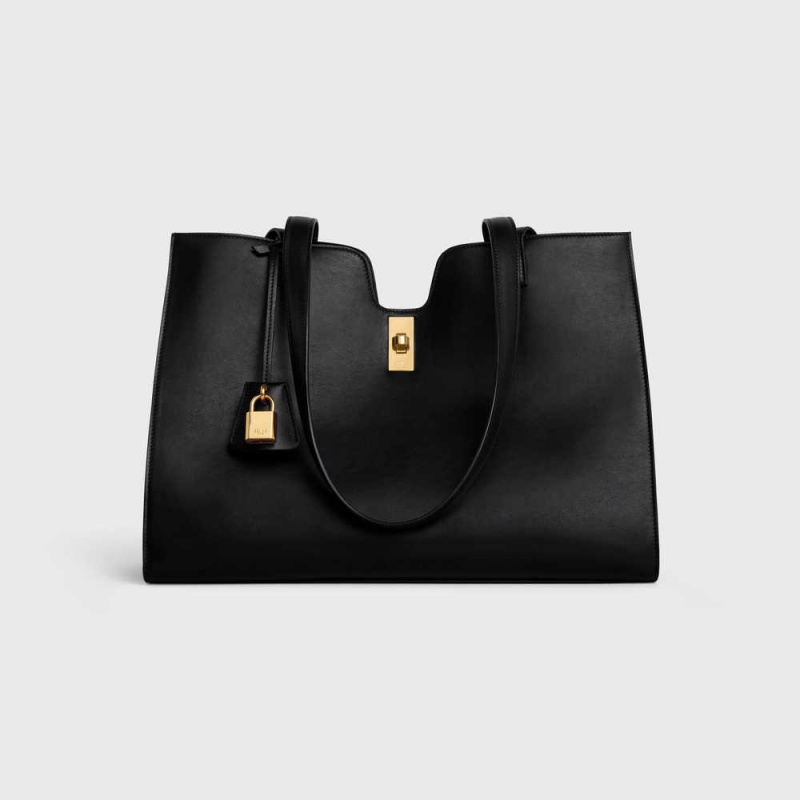 Celine 16 in SMOOTH CALFSKIN Cabas Black | CL-593079