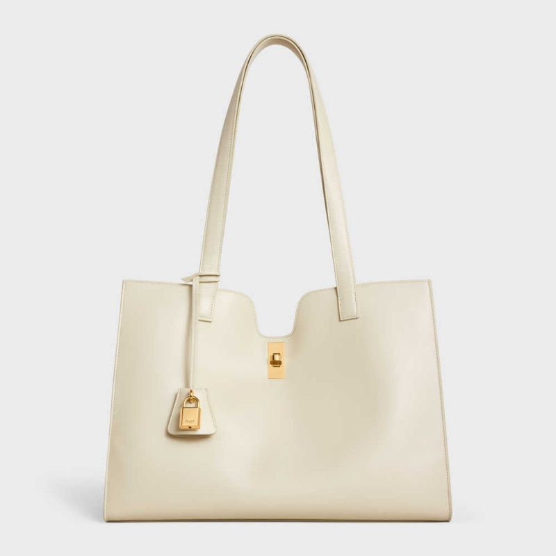 Celine 16 in SMOOTH CALFSKIN Cabas Limestone | CL-593081