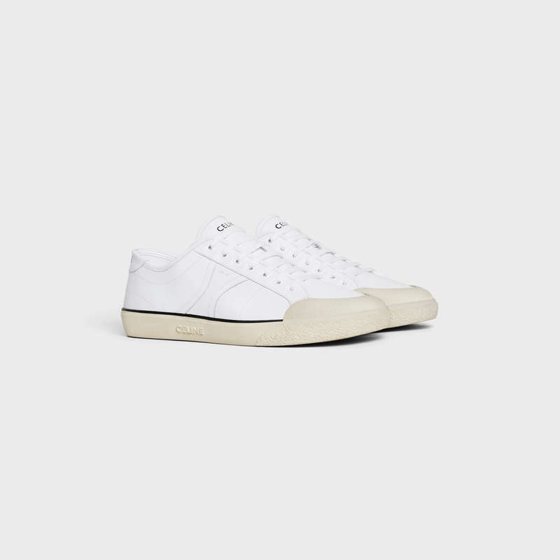 Celine AS-01 LOW LACE-UP ALAN in CALFSKIN Sneakers Optic White | CL-591896