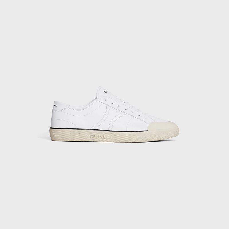 Celine AS-01 LOW LACE-UP ALAN in CALFSKIN Sneakers Optic White | CL-591896