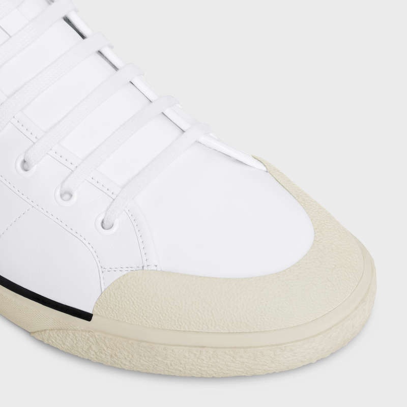 Celine AS-02 MID LOW LACE-UP ALAN in CALFSKIN Sneakers Optic White | CL-591894