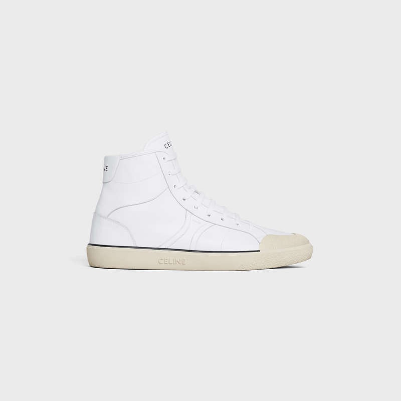 Celine AS-02 MID LOW LACE-UP ALAN in CALFSKIN Sneakers Optic White | CL-591894