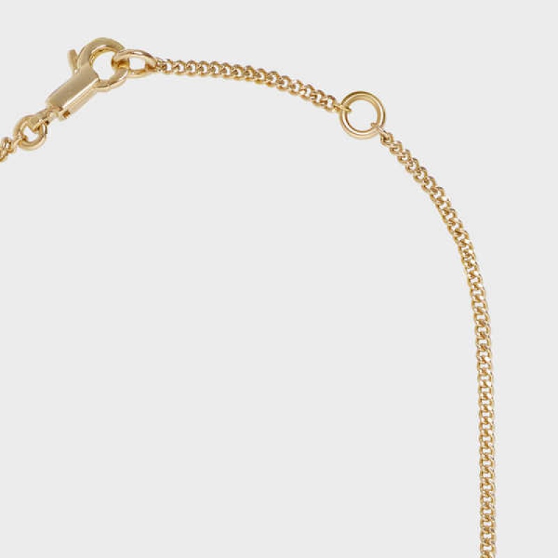 Celine Alphabet A in Brass with Gold finish Necklaces Gold | CL-592264