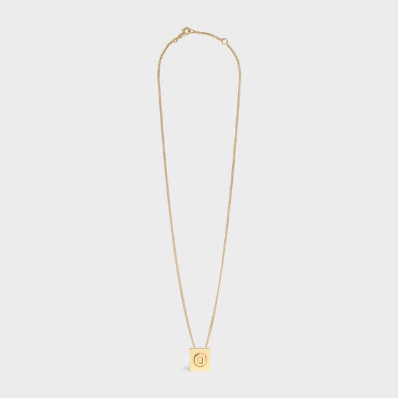 Celine Alphabet O in Brass with Gold finish Necklaces Gold | CL-592278