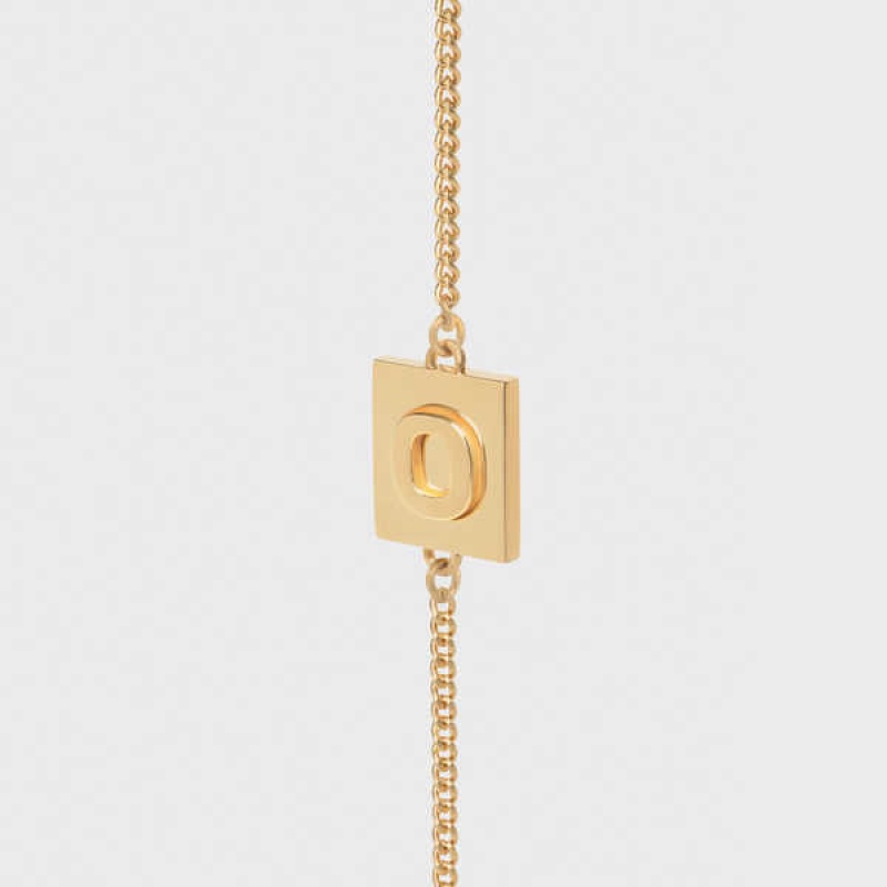 Celine Alphabet O in Brass with Gold finish Bracelets Gold | CL-592233