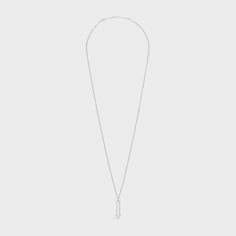 Celine Arrow in Brass with Rhodium Finish and Crystals Necklaces Crystal | CL-591667