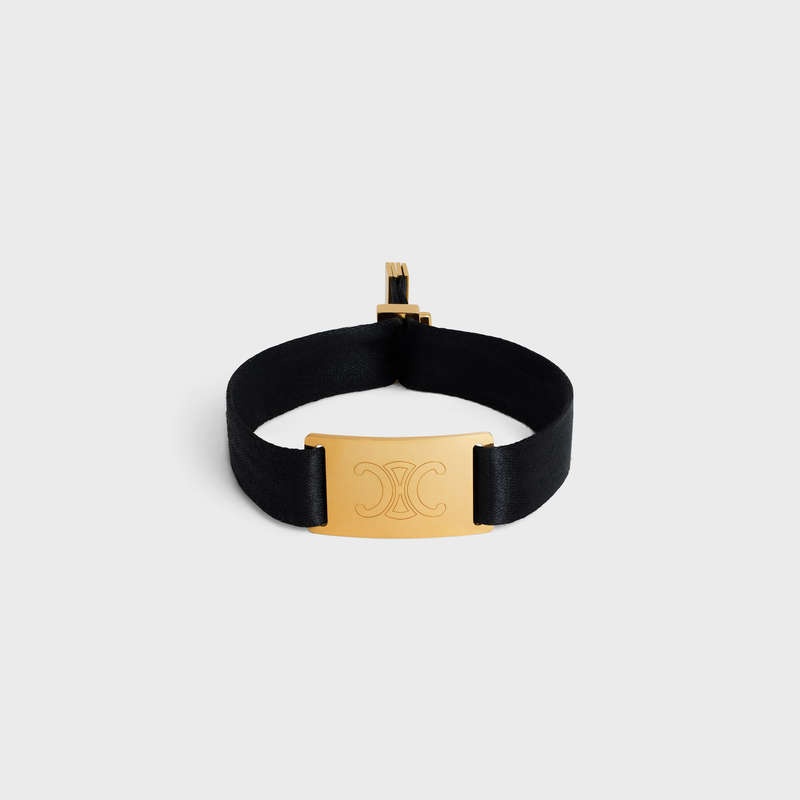 Celine At the Wiltern in Brass with Gold Finish and Polyester Bracelets Gold / Black | CL-591650