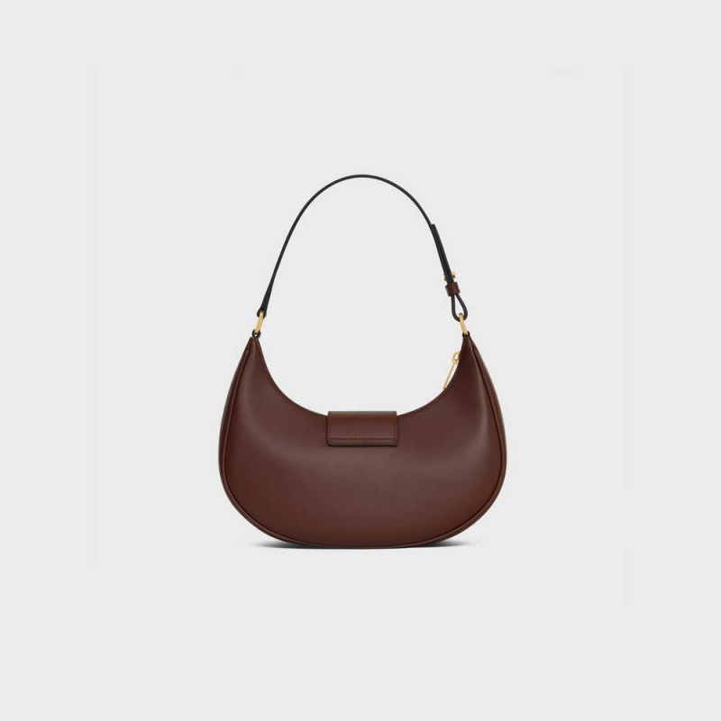 Celine Ava Soft Bag in Smooth Calfskin Triomphe Chestnut | CL-593173