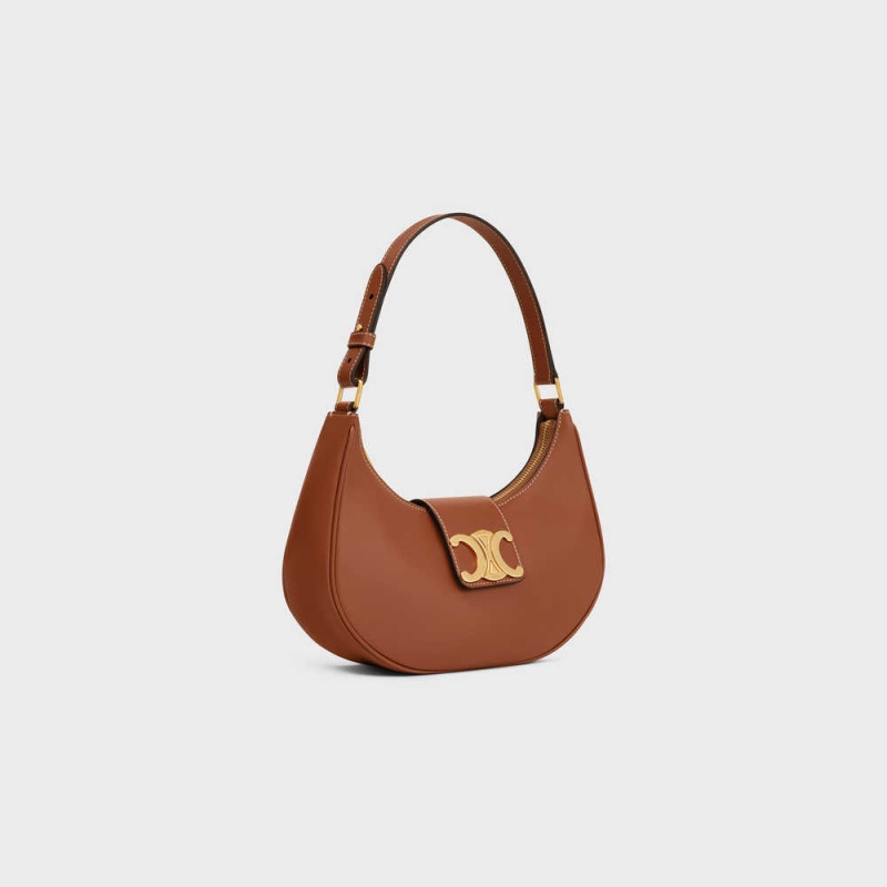 Celine Ava Soft Bag in Smooth Calfskin Triomphe Tan | CL-593172