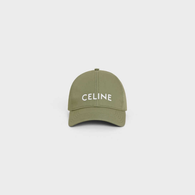 Celine BASEBALL IN COTTON Cap VERT GRISE | CL-592364