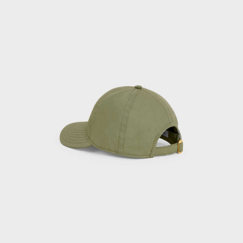 Celine BASEBALL IN COTTON Cap VERT GRISE | CL-592364